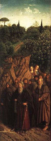 EYCK, Jan van The Ghent Altarpiece: The Holy Hermits Norge oil painting art